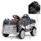 12V Battery-Powered Electric Vehicle with 3 Speeds, Megaphone, and LED Lights-Black